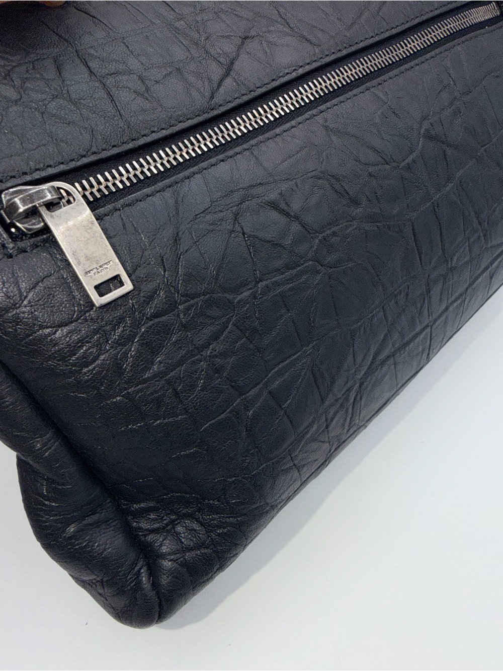 Saint Laurent West Hollywood Shoulder Bag Crocodile Embossed Leather Bag - Picture 6 of 15